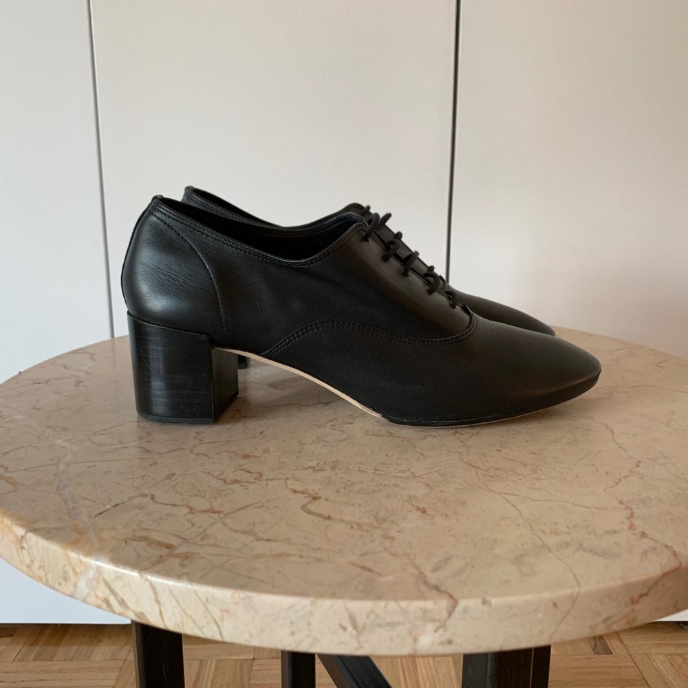 Repetto Black Lace-up Ankle Pumps: 9